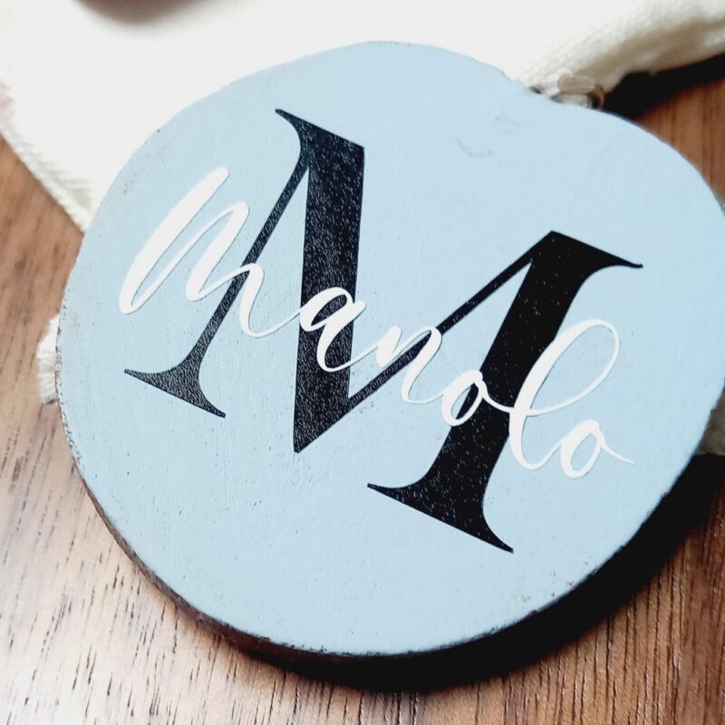 Imán rodaja de madera personalizado