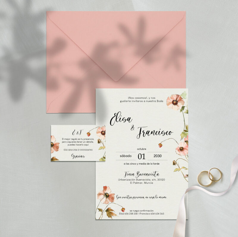 Invitación de boda Botánica
