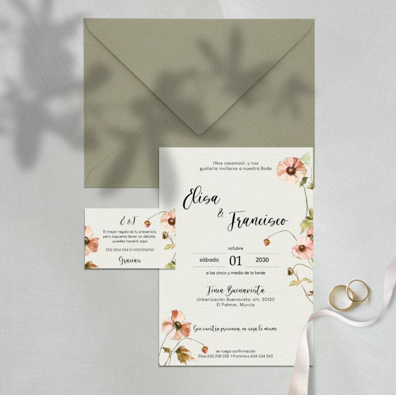 Invitación de boda Botánica