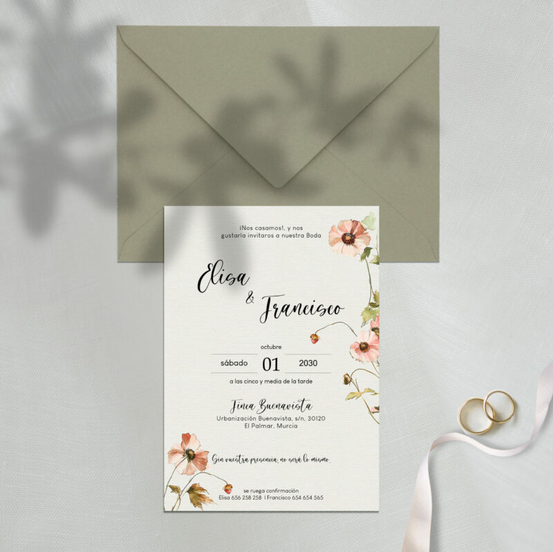 Invitación de boda Botánica