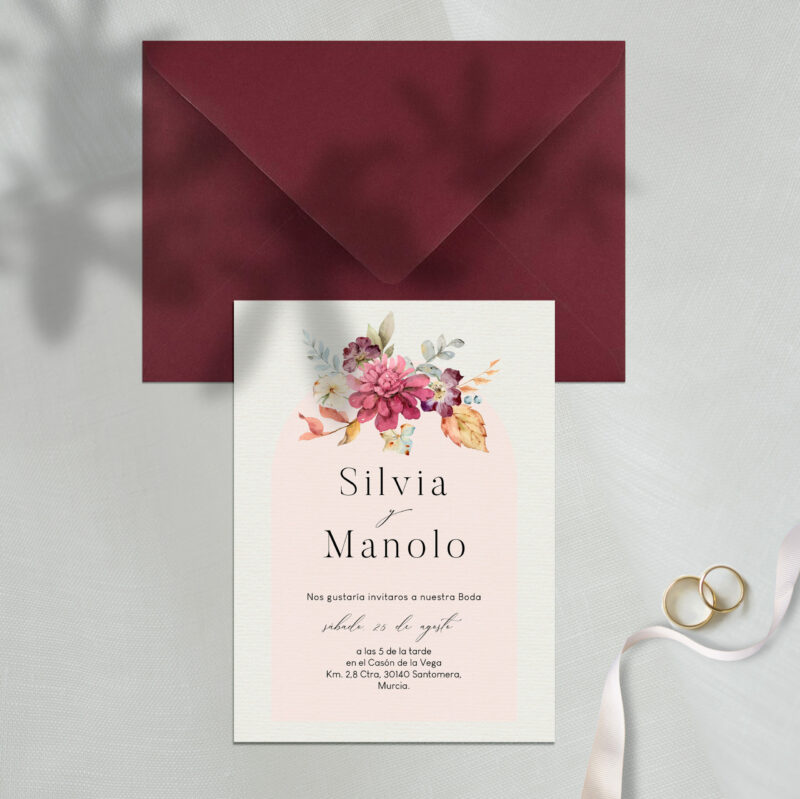 Invitacion de boda camelia