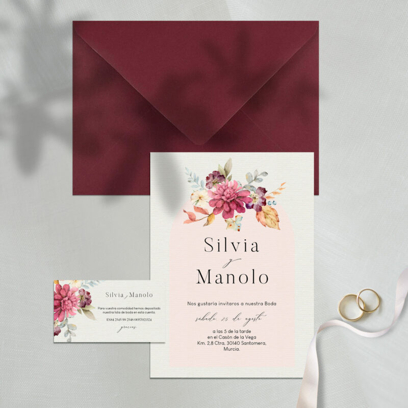 Invitacion de boda camelia