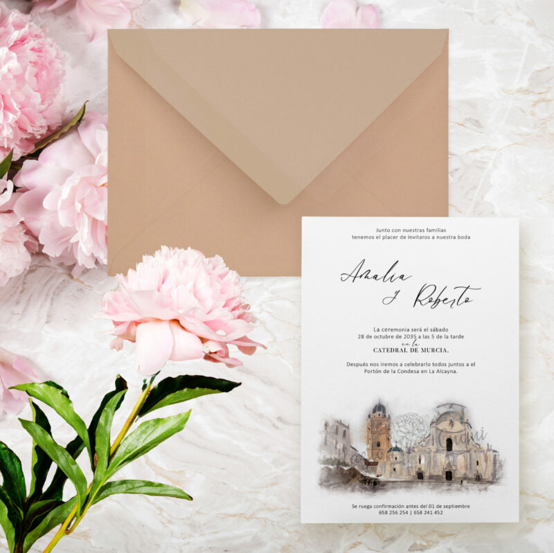 Invitación de boda Catedral de Murcia