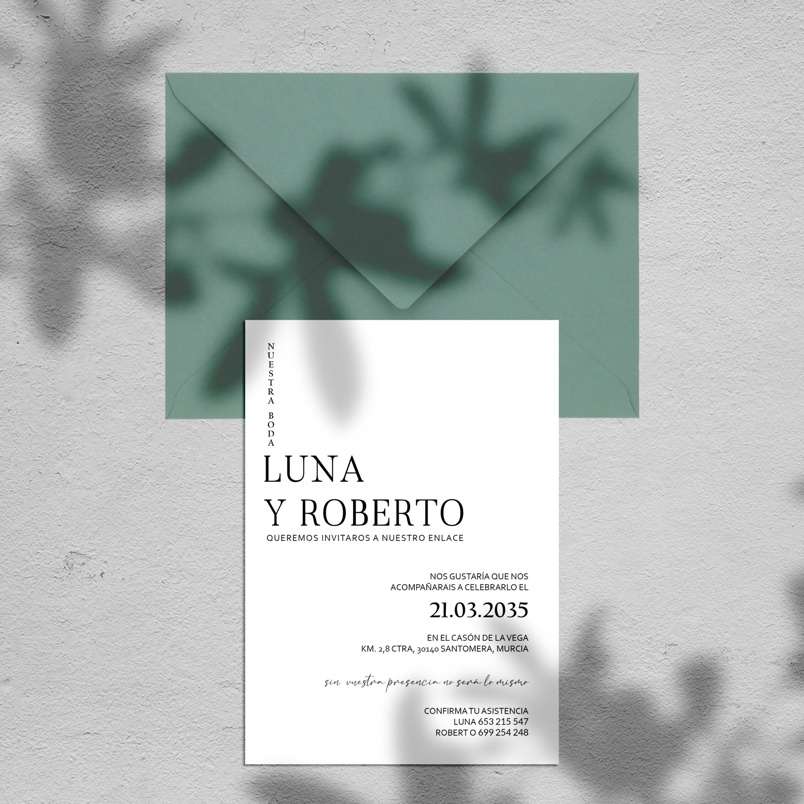 Invitación de boda actual Luna