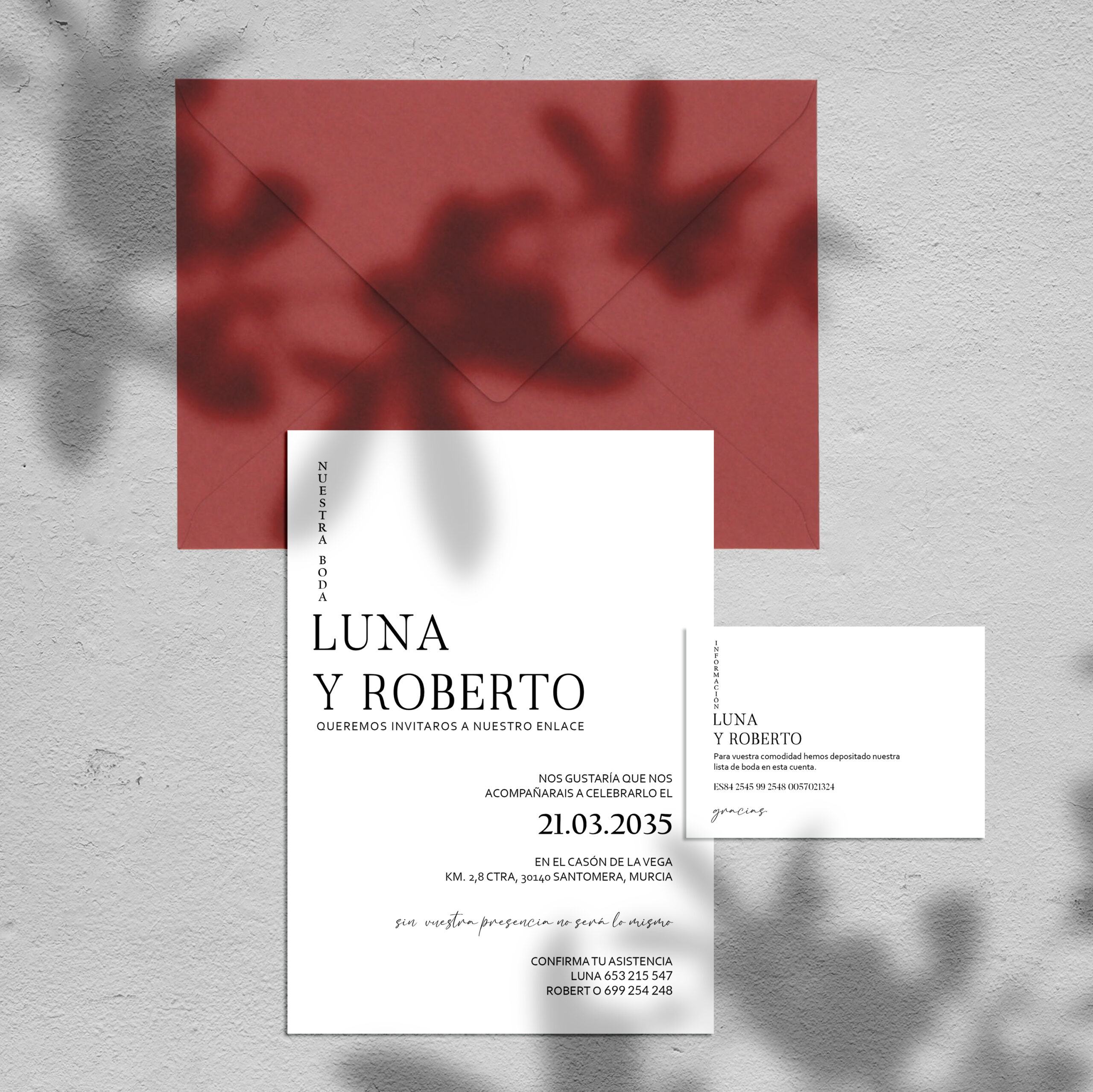 Invitación de boda actual Luna