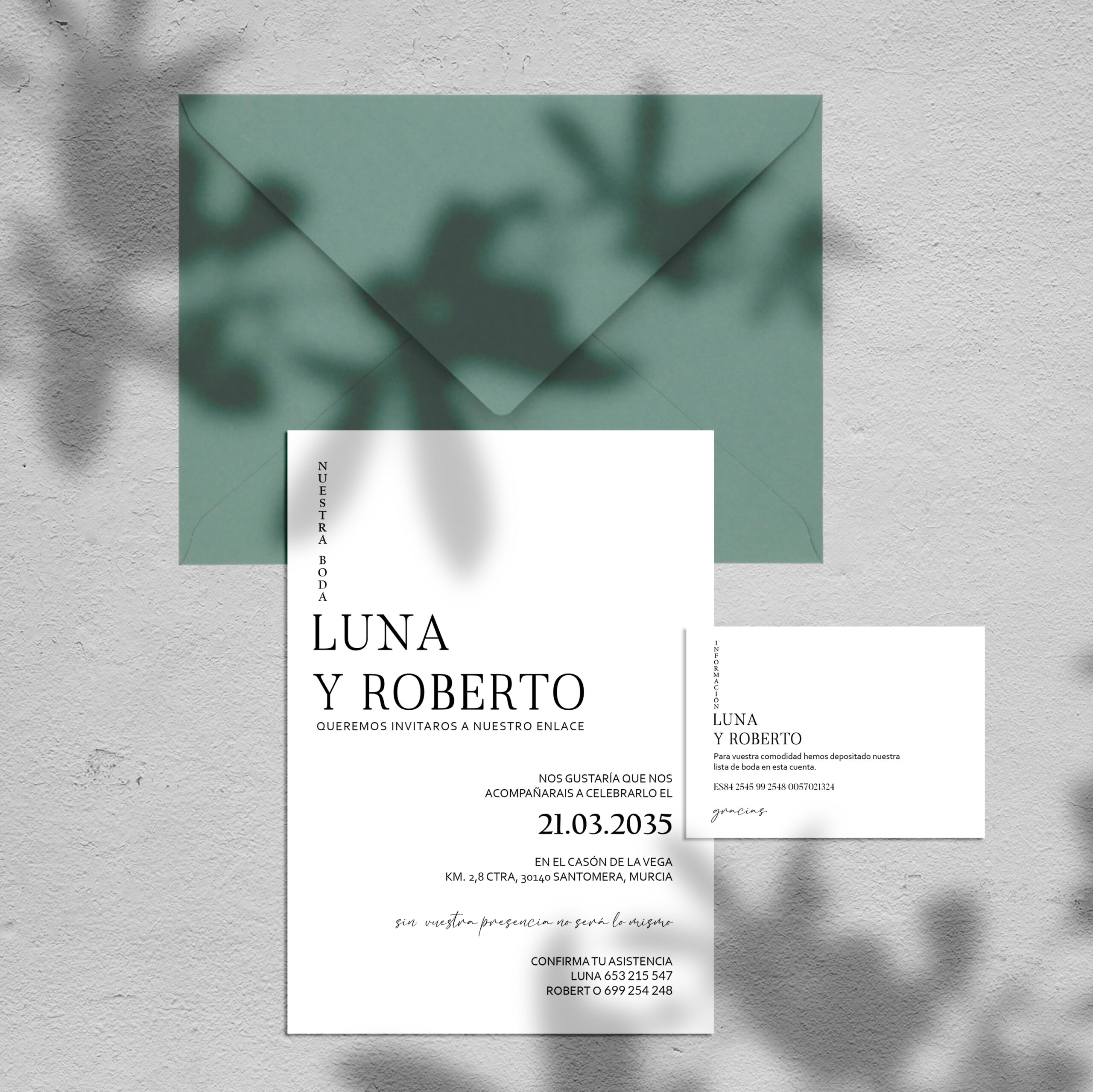 Invitación de boda actual Luna