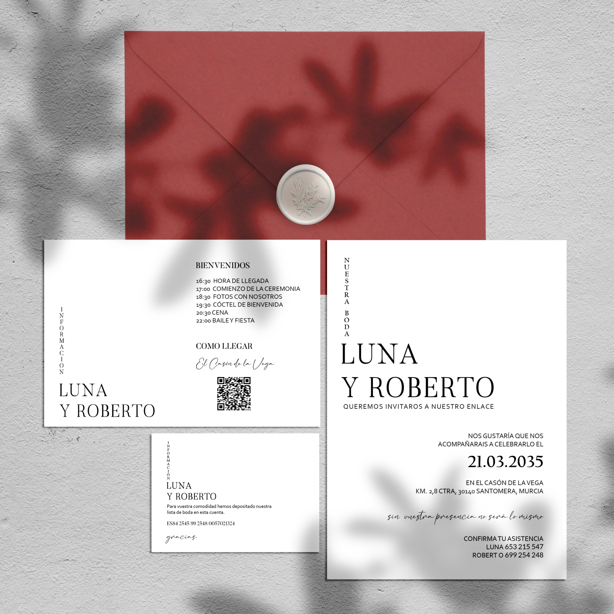 Invitación de boda actual Luna