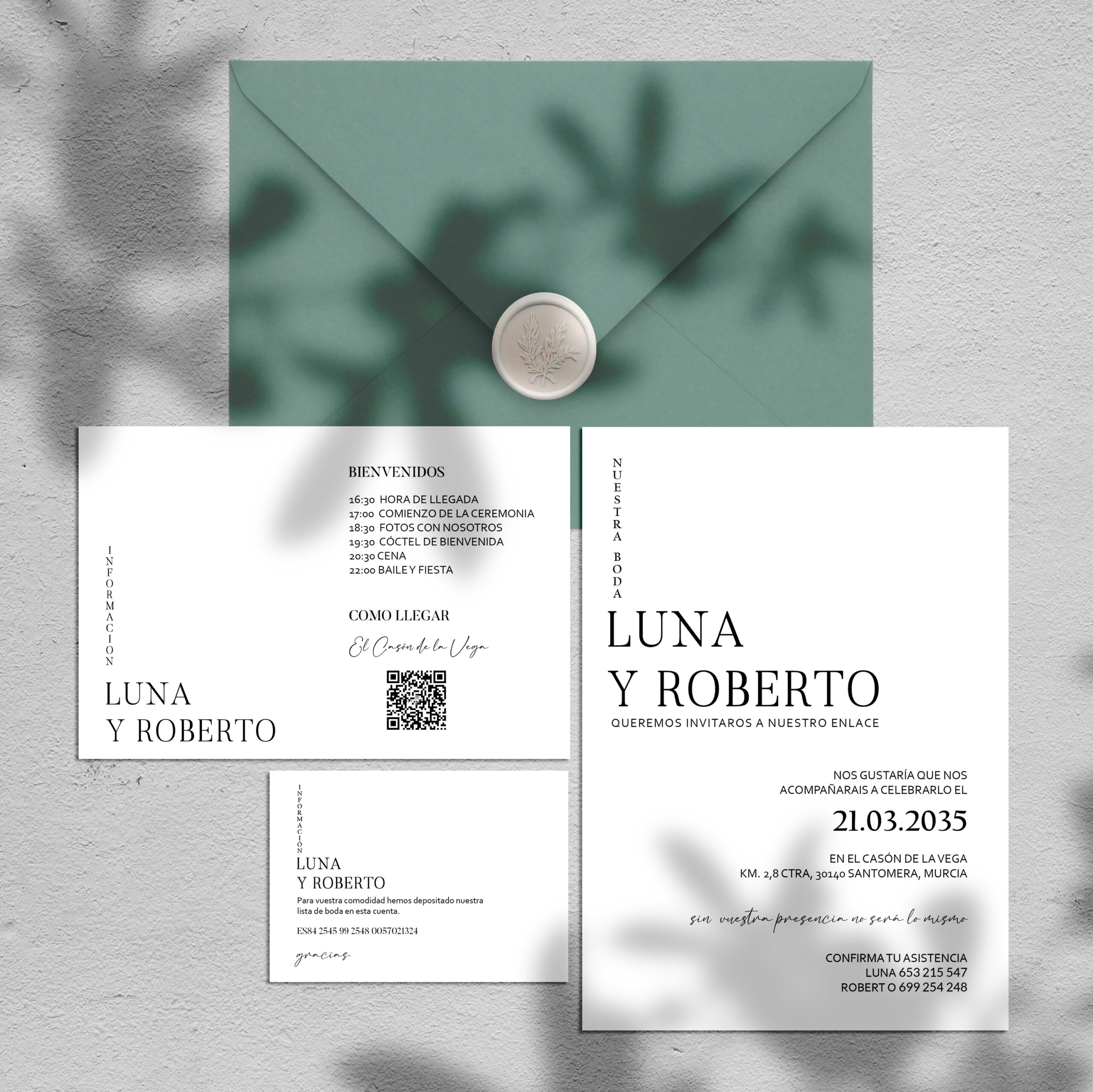 Invitación de boda actual Luna