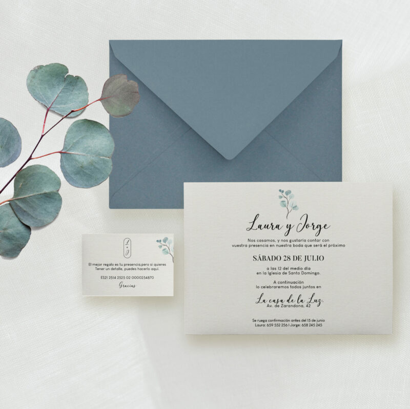 Invitación de boda Blue agua