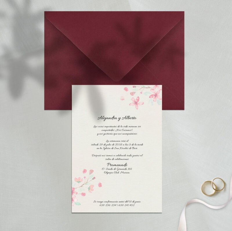 Invitación floral de boda