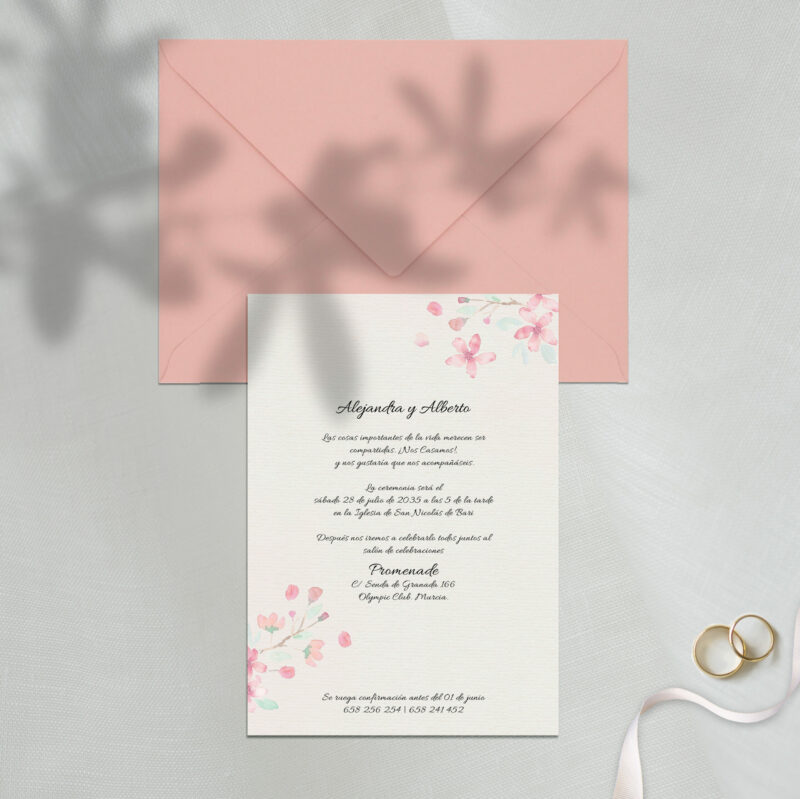 Invitación floral de boda