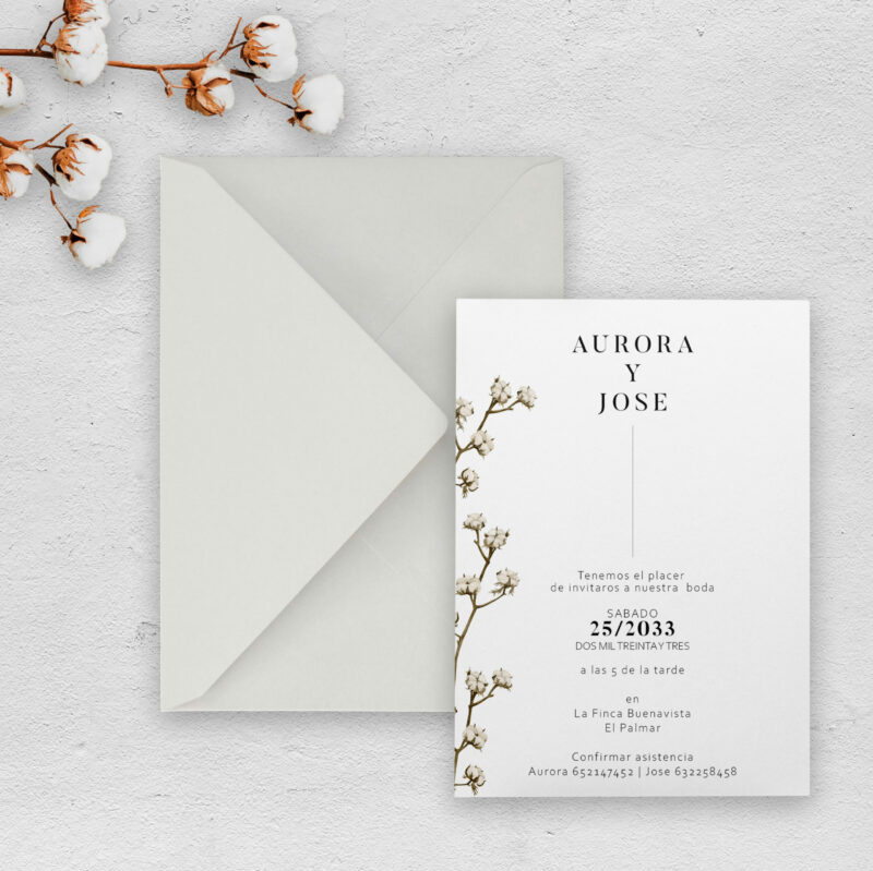 Invitación de boda Algodón
