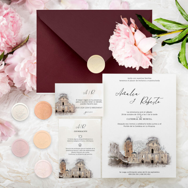 Invitación de boda Catedral de Murcia