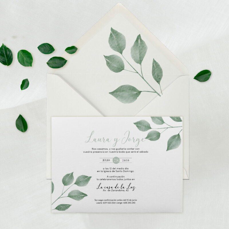 Forrado Invitación de boda Lau