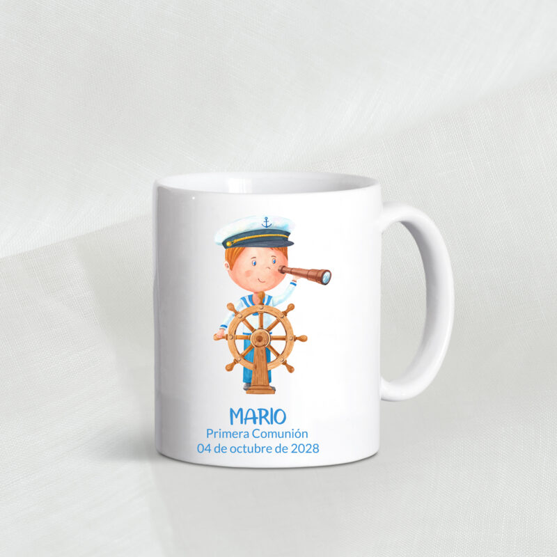 Taza marinero con timón