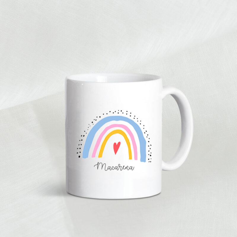 Taza personalizada arco iris