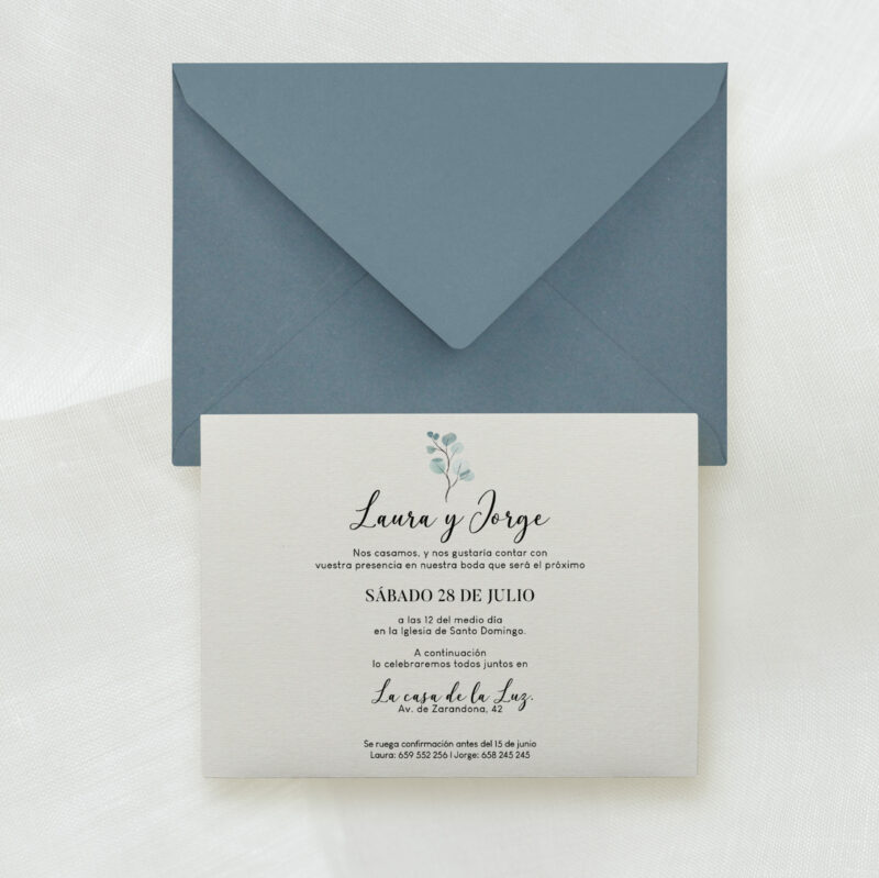 Invitación de boda Blue agua