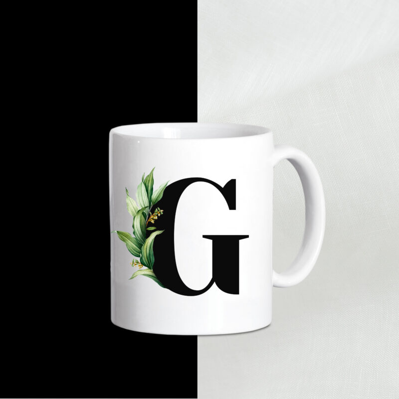 Taza personalizada botánica verde