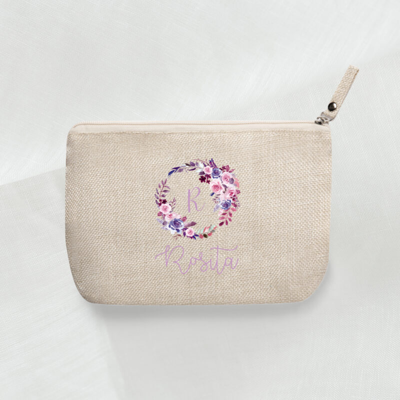Neceser corona de flores malva