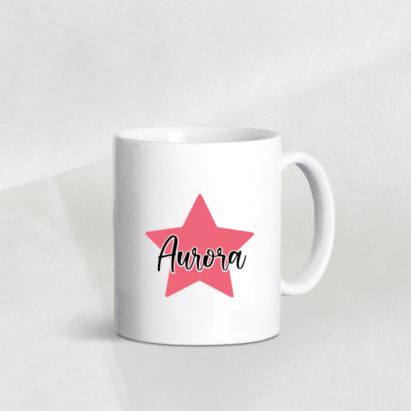 Taza personalizada estrella turquesa claro