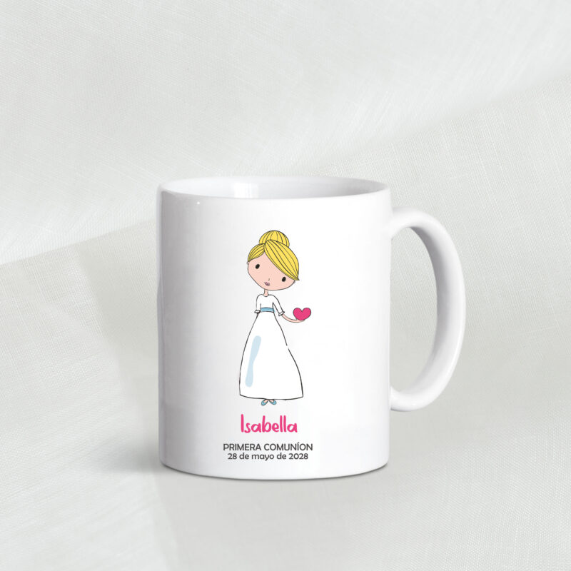Taza personalizada comunión Isabella