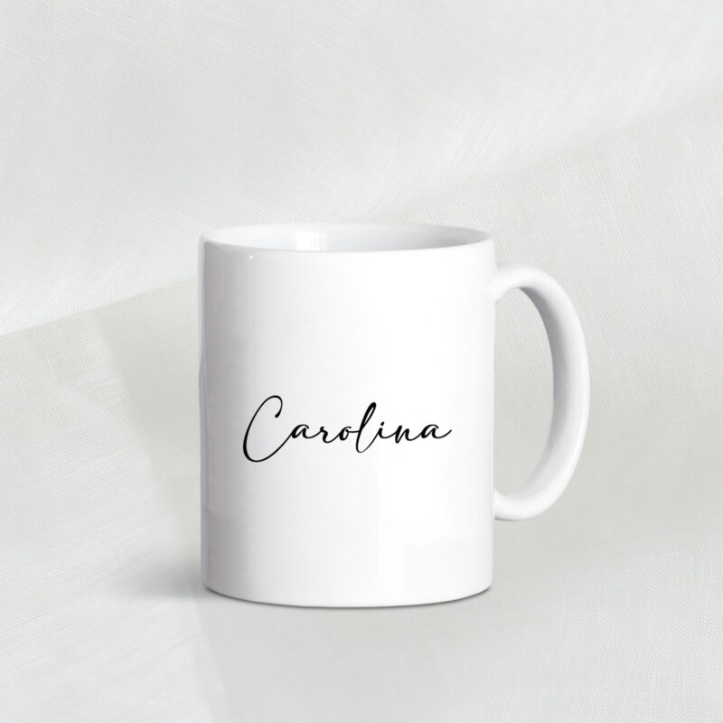 Taza personalizada de estilo minimalista