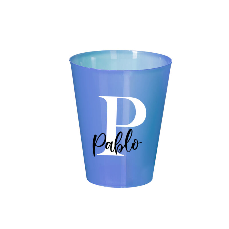 Vasos plástico reutilizable con nombre