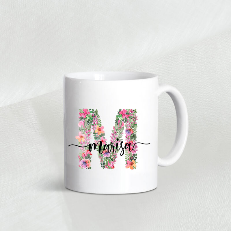 Taza inicial de flores