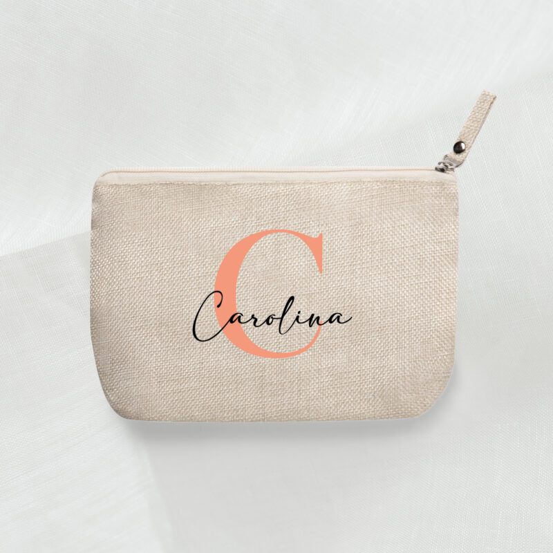 Taza personalizada inicial y nombre naranja