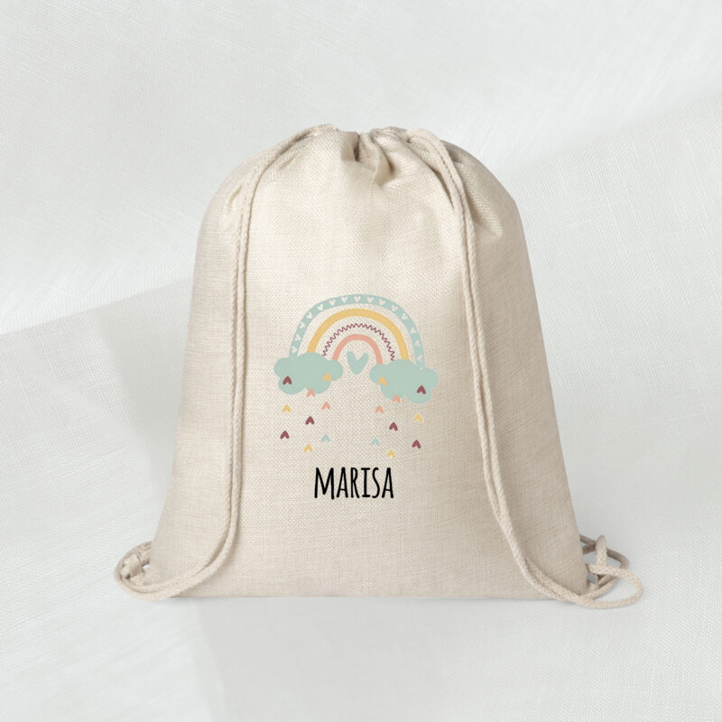 Mochila personalizado llueven corazones