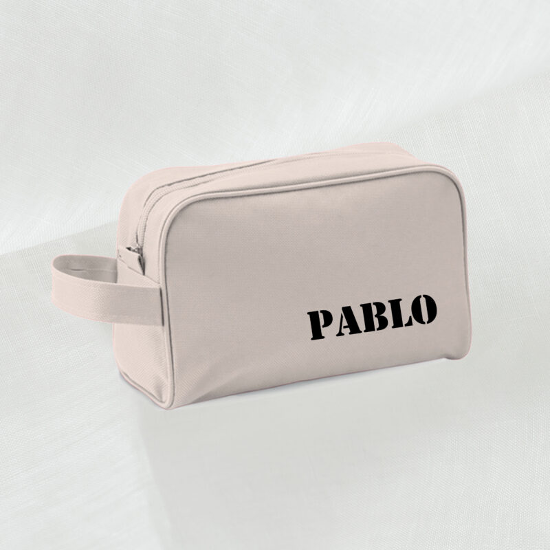 Neceser personalizado con nombre de estilo vintage