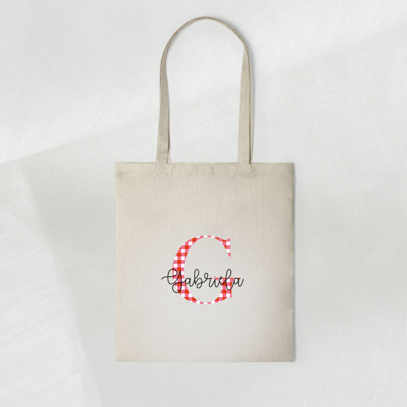Tote bag vichy roja