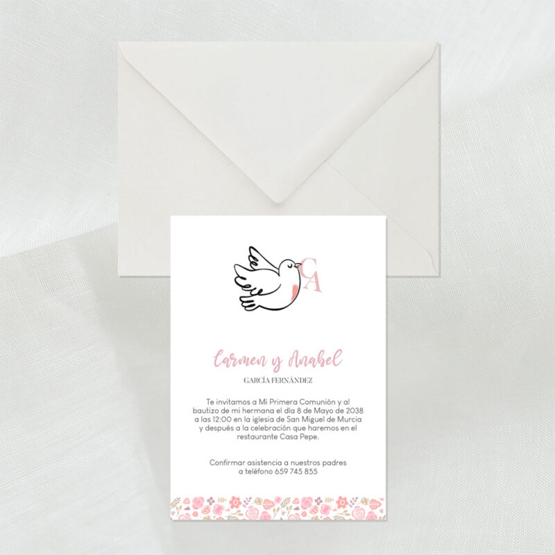 invitación de comunión y bautizo
