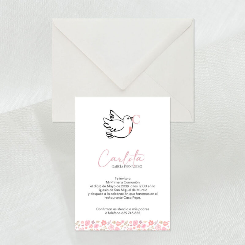 invitación de comunión Carlota