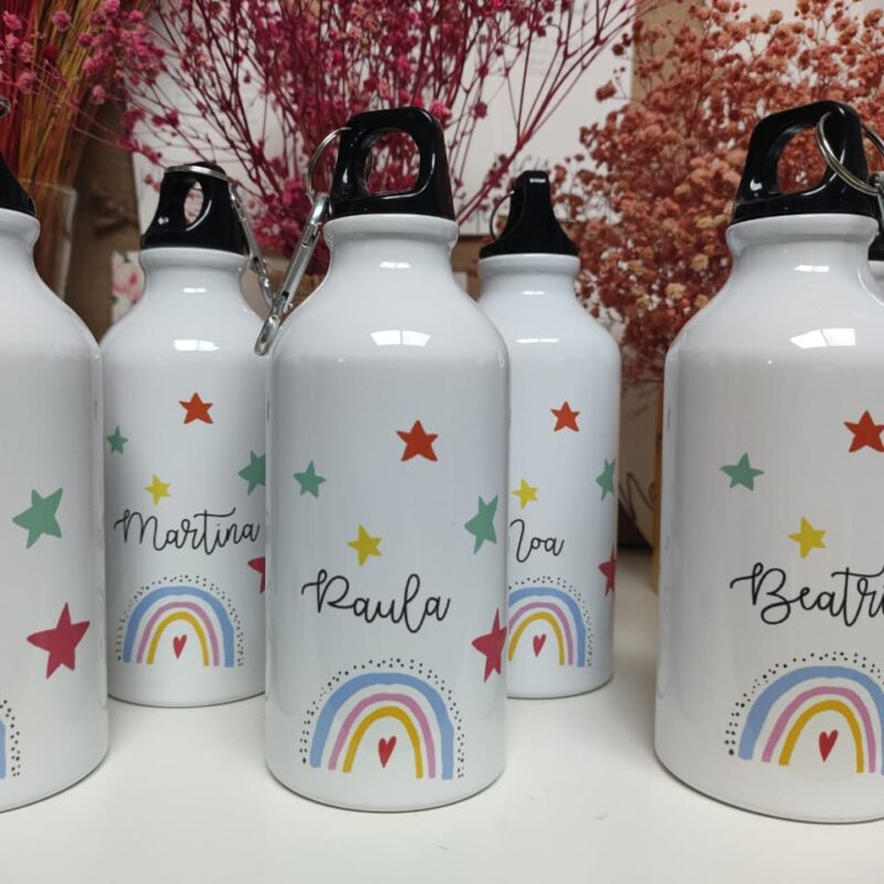 Botella arco iris con estrellas