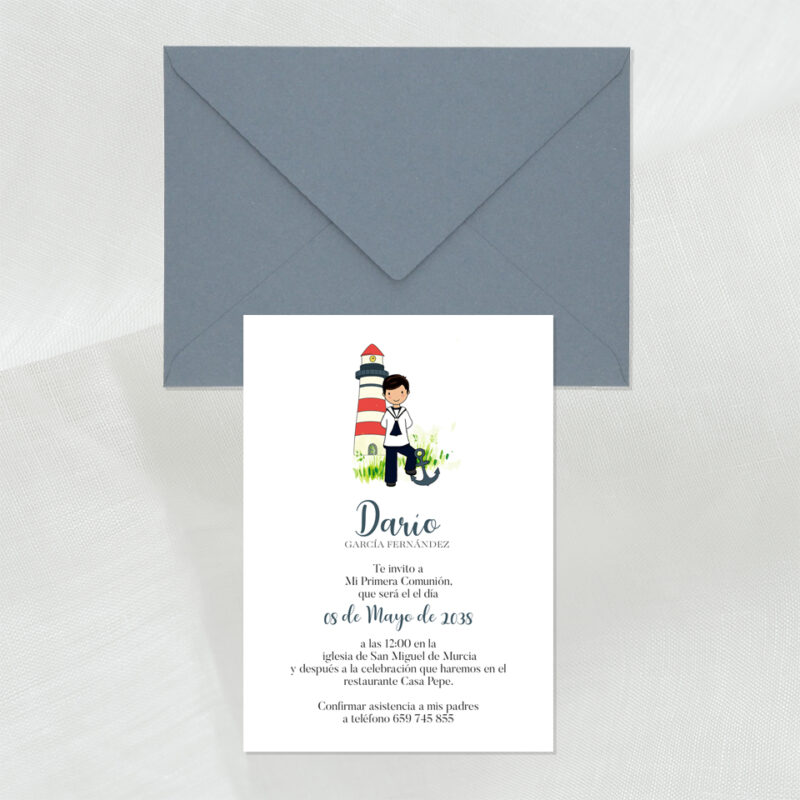 invitación comunión con niño