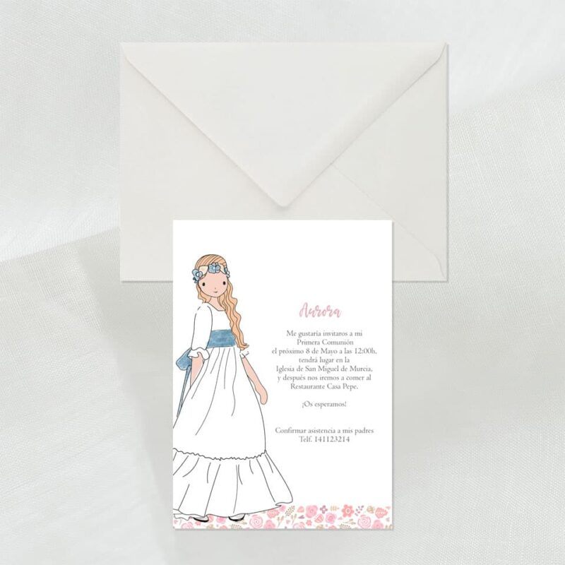invitaciones de comunión personalziada