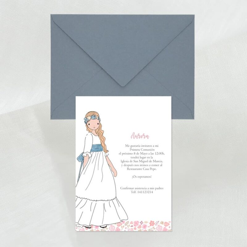 invitaciones de comunión personalziada