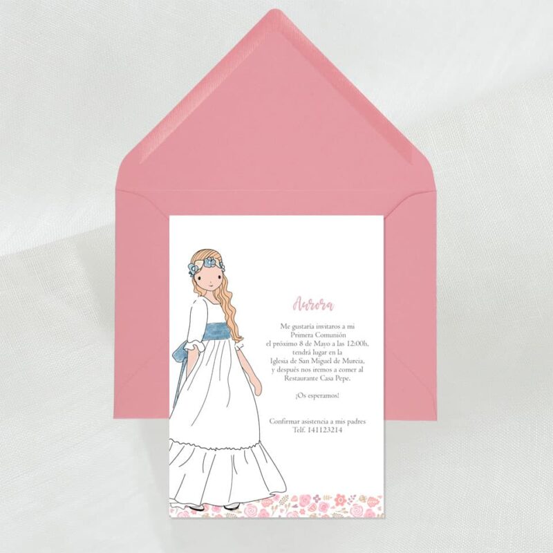 invitaciones de comunión personalziada