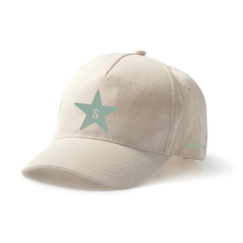 gorra personalizada estrella y nombre verde
