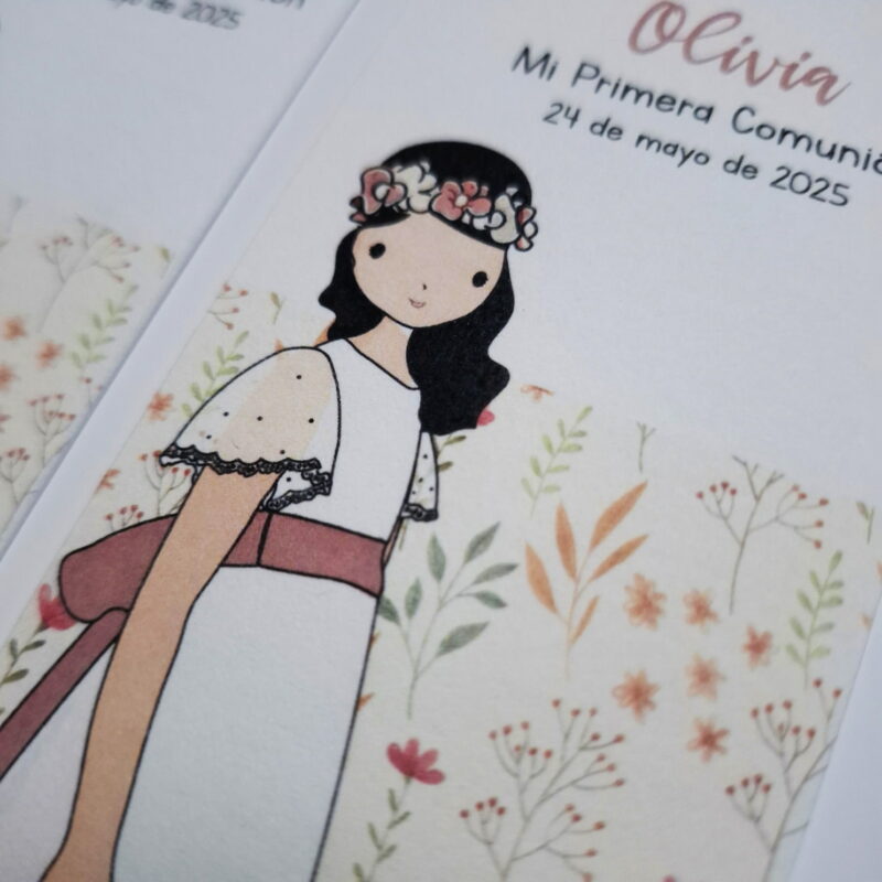 Marcapáginas de comunión Floral - Imagen 4