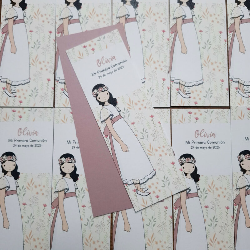 MARCAPAGINAS CON TRASERA ROSA