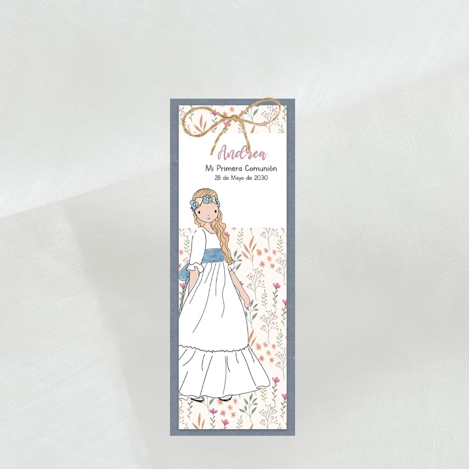 Marcapáginas doble Floral con niña mod3 - Imagen 6