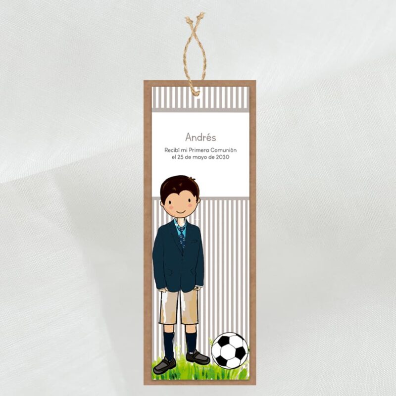 Marcapáginas de comunión con niño