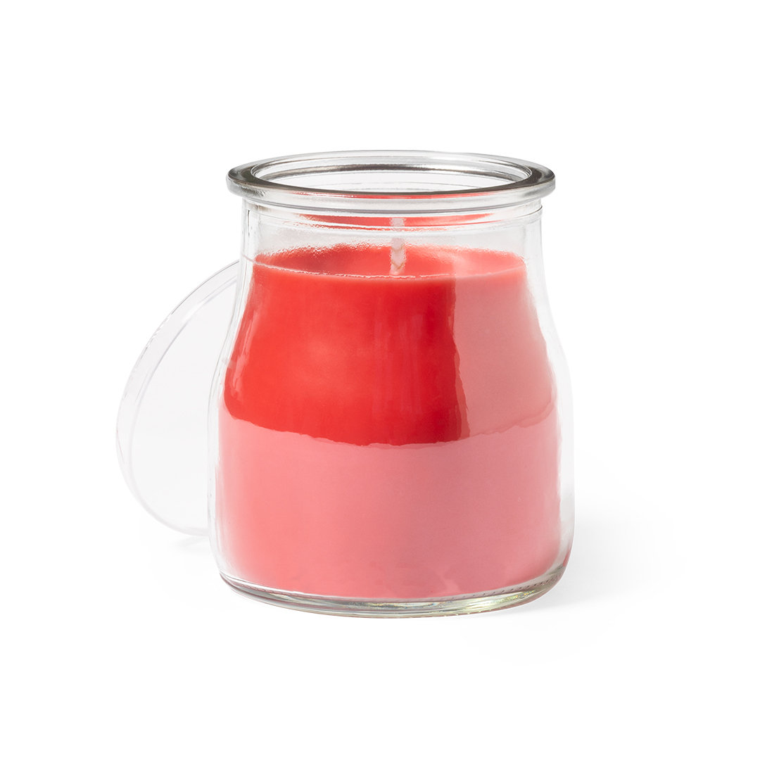 Vela tarro cristal rojo
