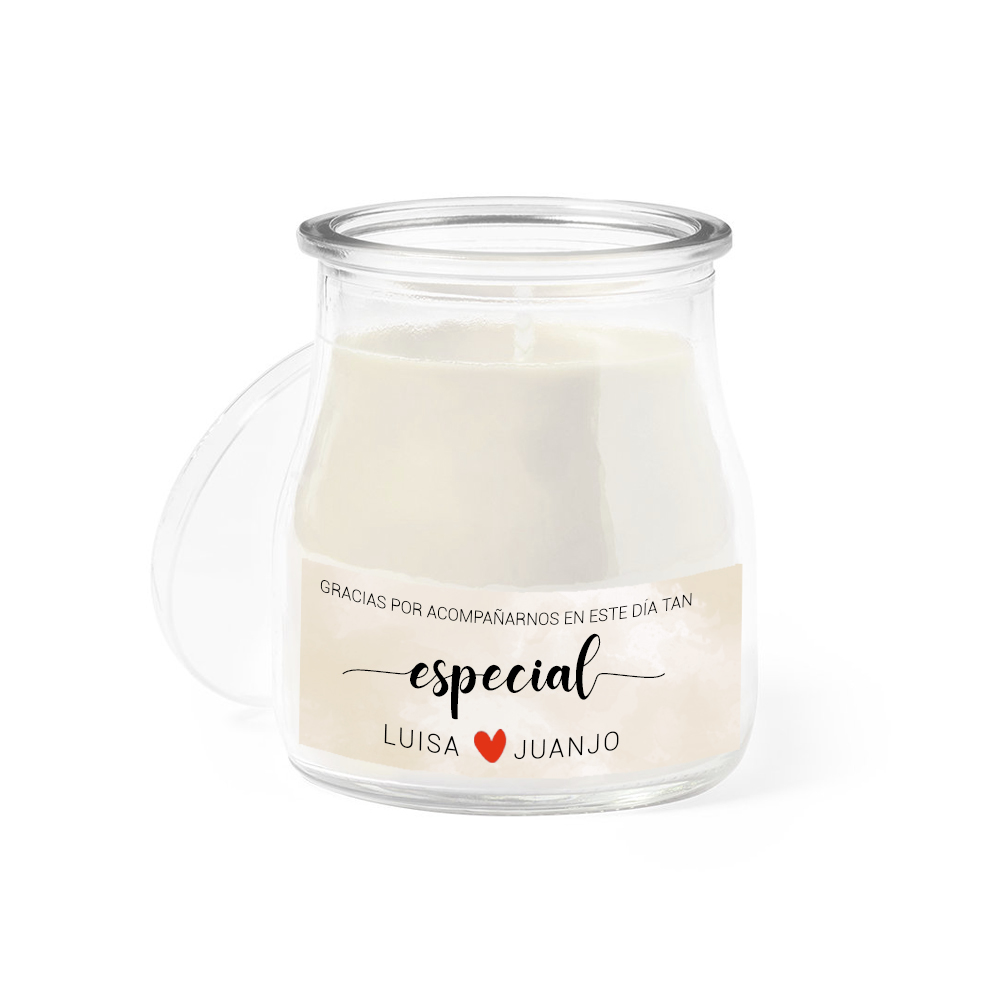 Vela aromática en tarro de cristal