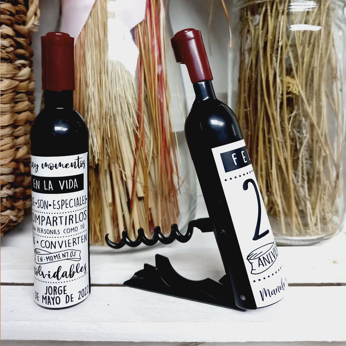 abridor botella de vino personalizado