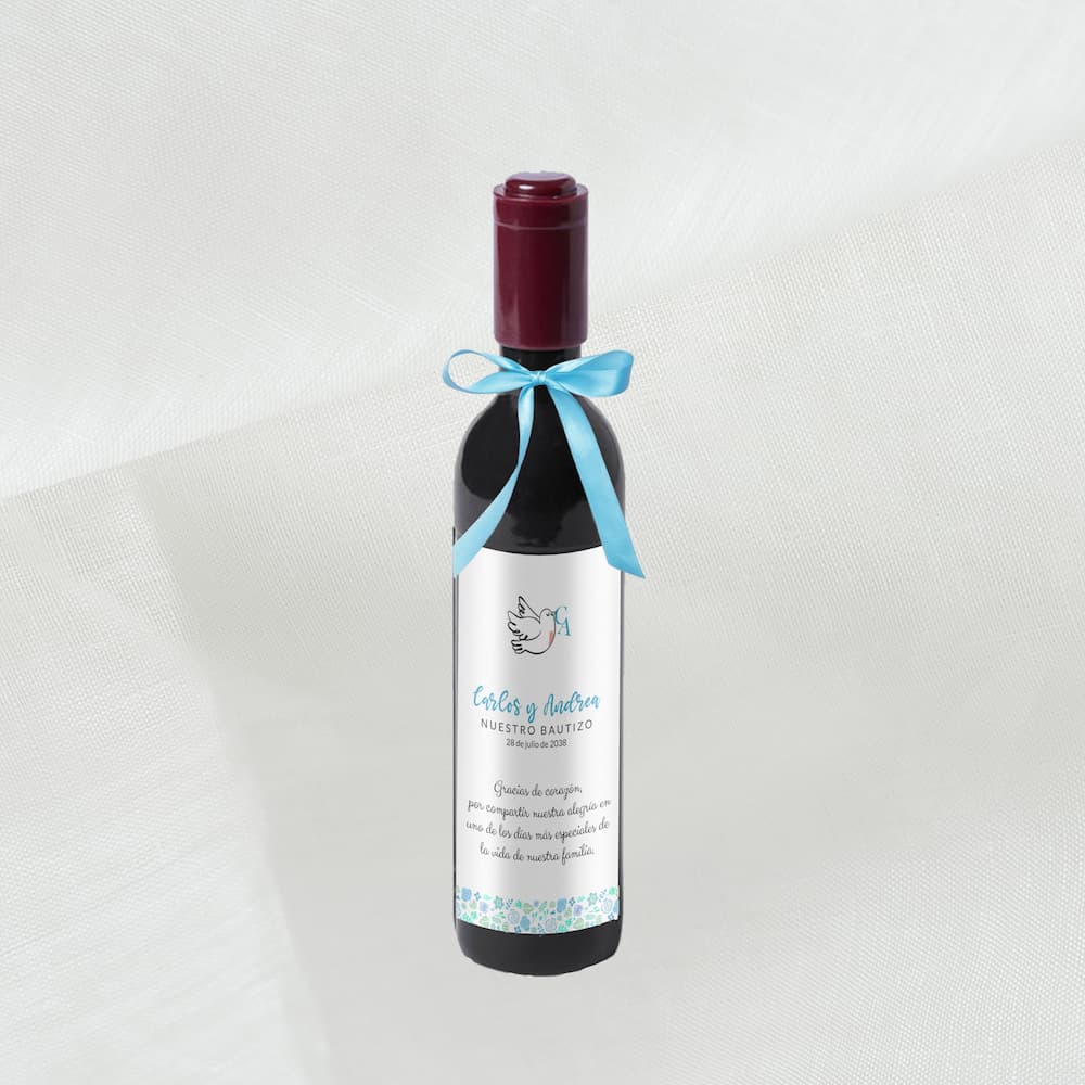 sacacorchos personalizado botella eventos azul