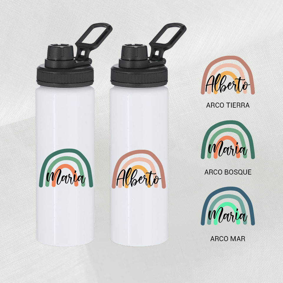 Botellas personalizadas para agua con arco iris