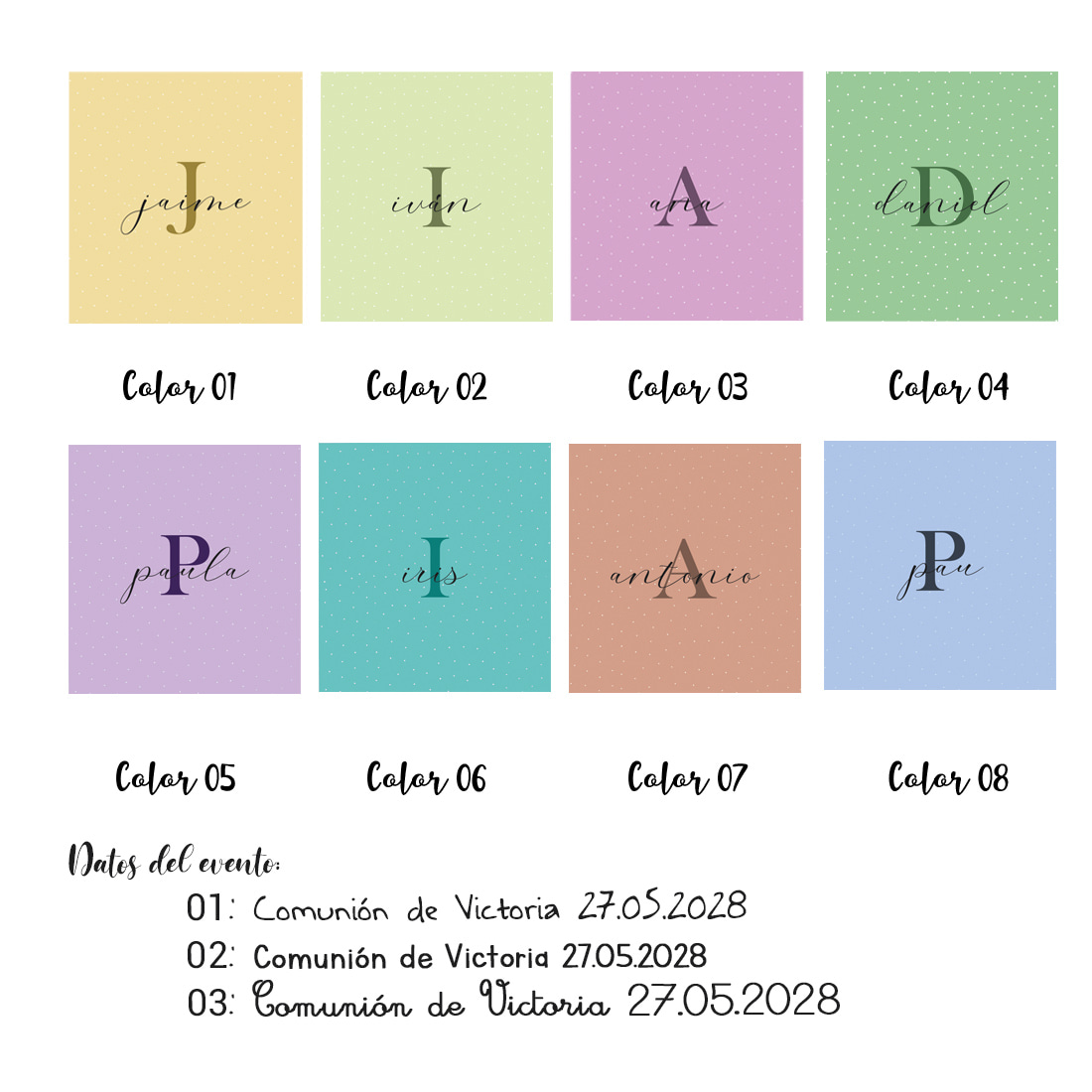 opciones colores y fuentes
